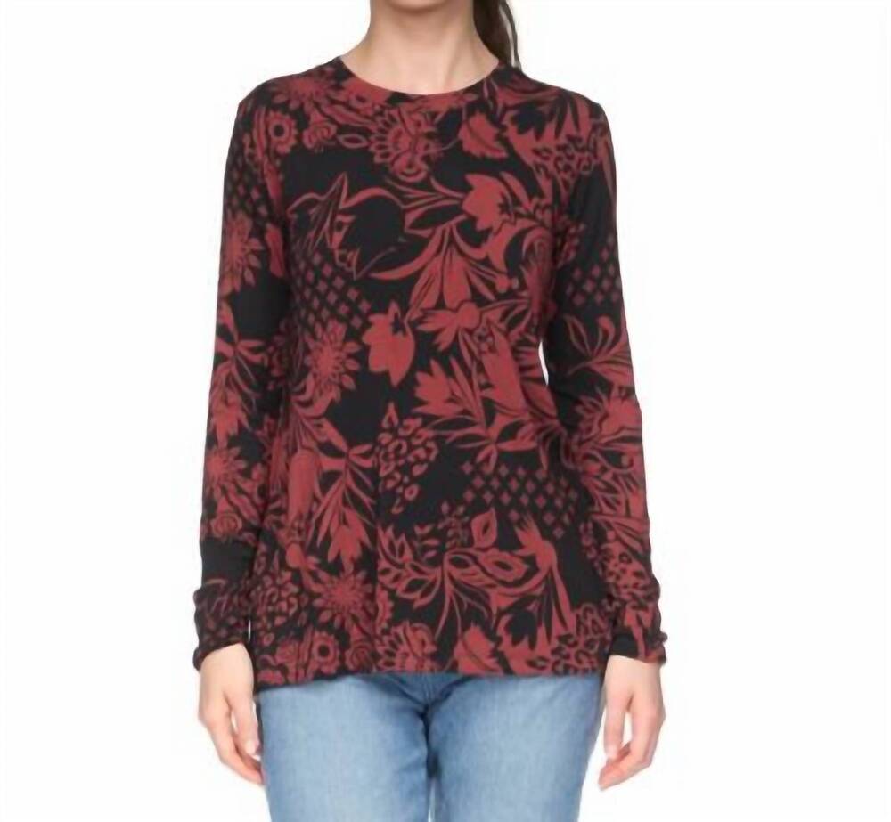 NEW JOHNNY WAS janie favorite long sleeve crew neck tee in lola deep